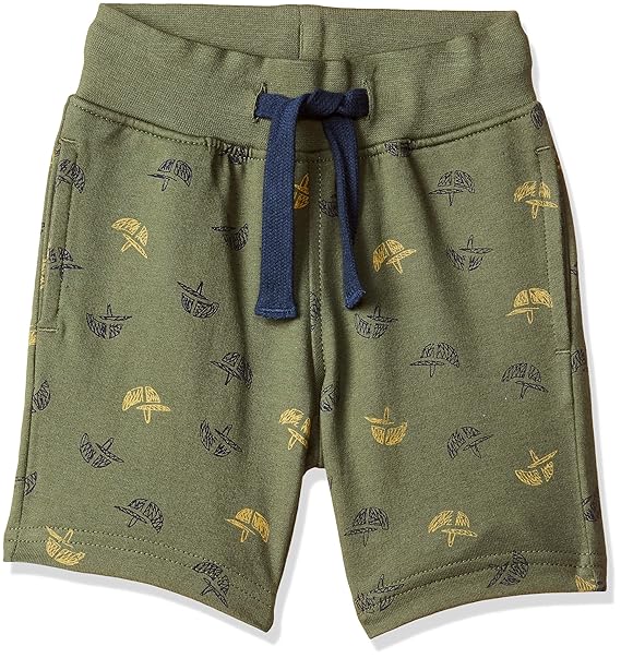 Baby Boys Regular fit Cotton Shorts (UKST5354_Olive_12 Months-18 Months)