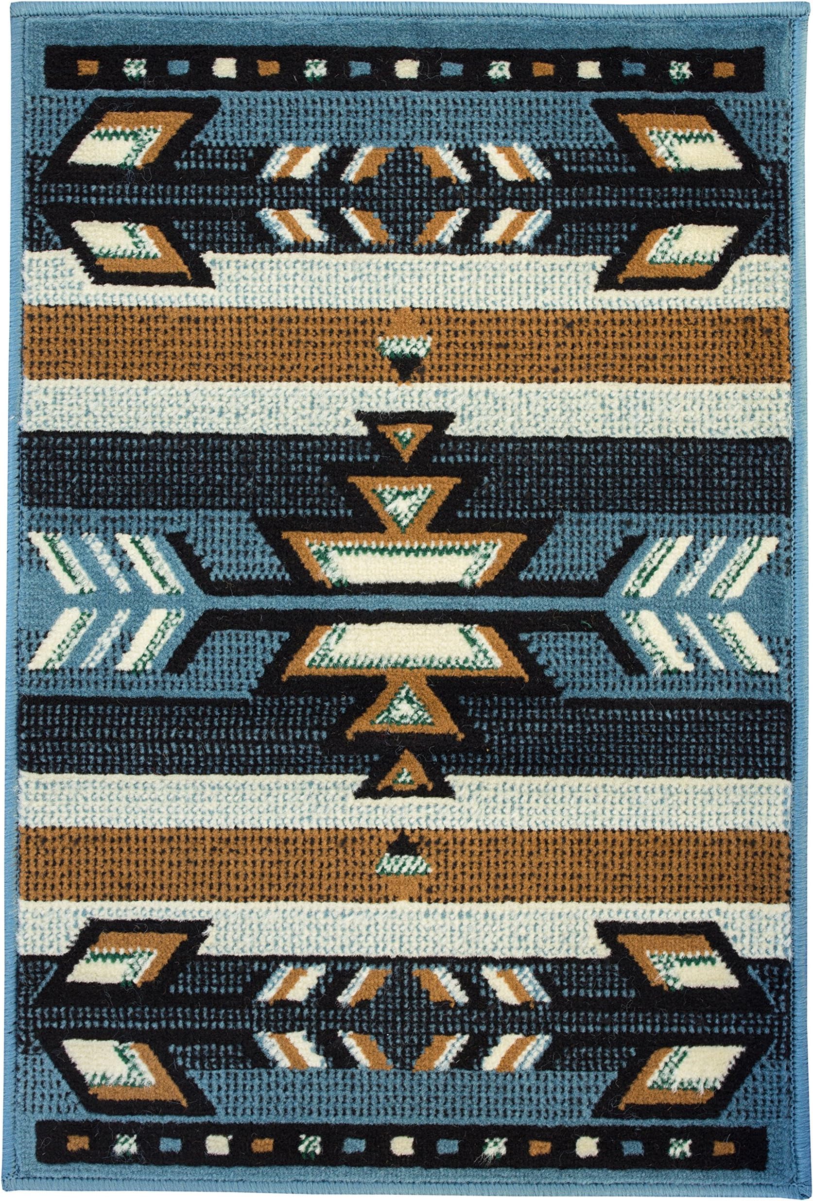 Rugs 4 Less Rustic Western Navajo Southwest Native American Indian Area Rug Design R4L SW1 Light Blue (2'x3')