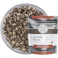 Golden Moon Tea Organic Jasmine Pearls Green Tea - Loose Leaf Dragon Pearls, Premium Grade, Non GMO - Half Pound (96 Servings)
