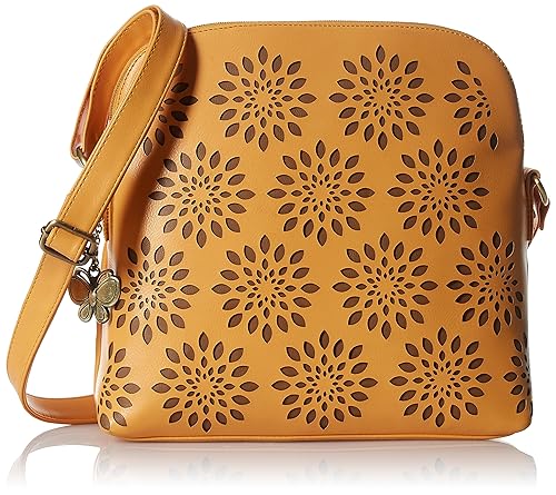 Butterflies Womens Shoulder Bag (Laser Mustard) (BNS 0541LMSD)