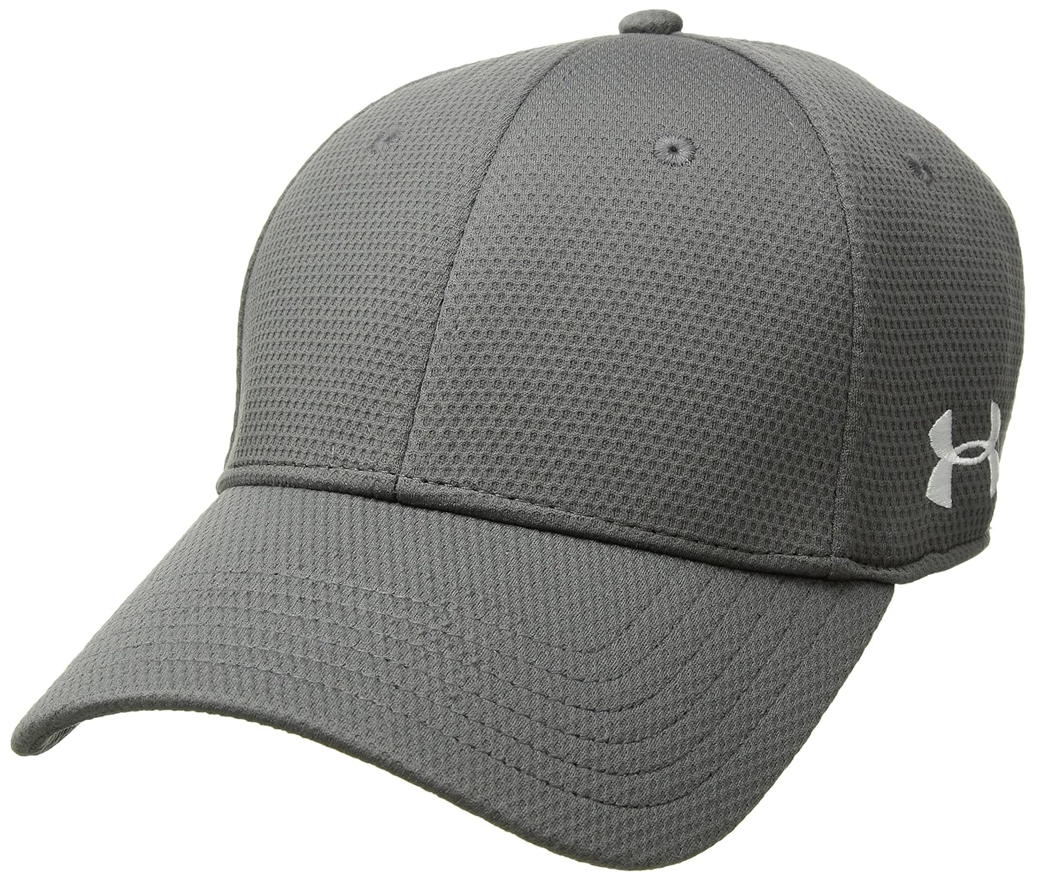Under Armour Men's Curved Brim Stretch Fit Cap, Black (001)/White