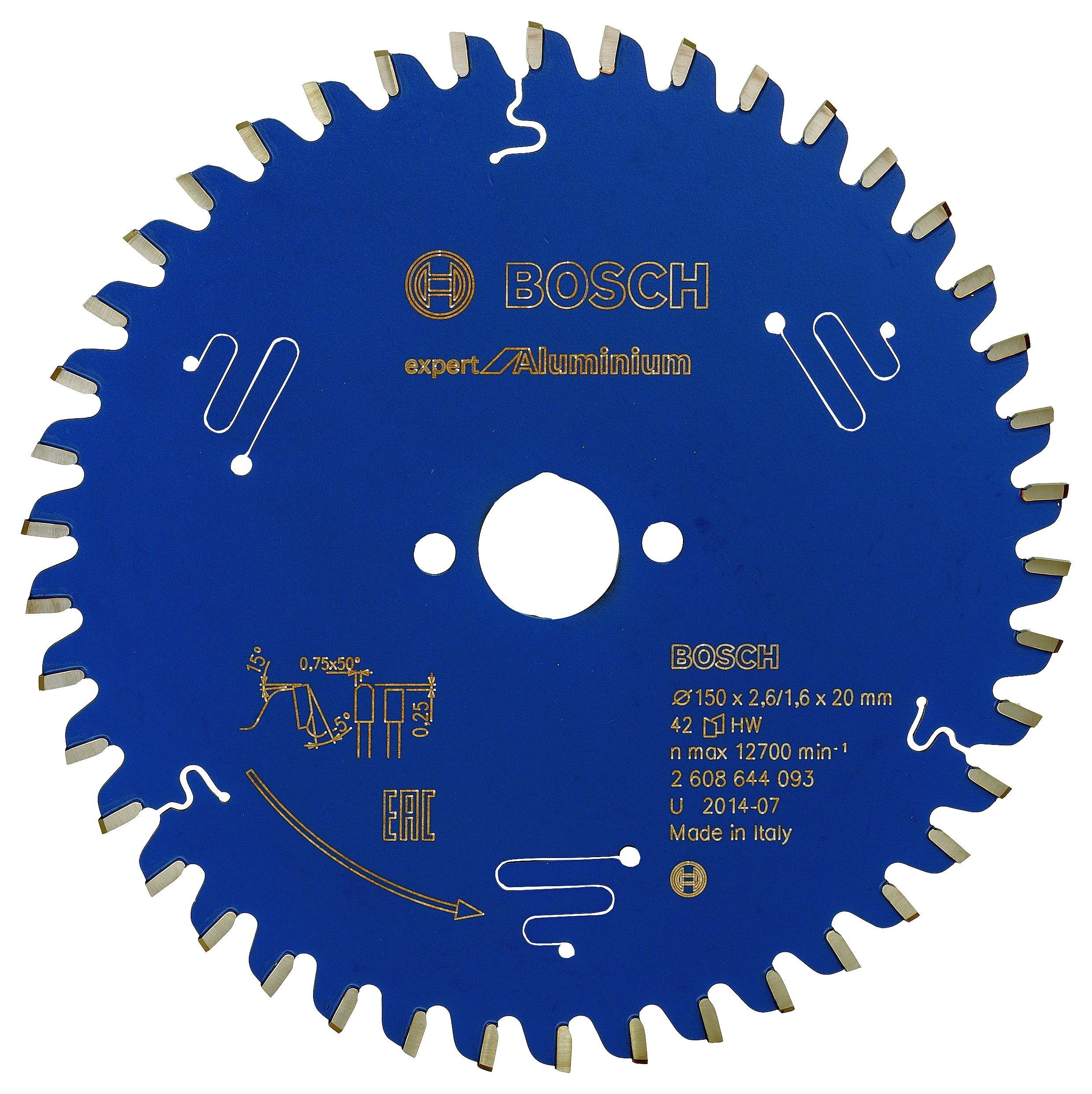 Bosch 1x EXPERT Aluminium Corded Circular Saw Blade for Handheld Circular Saw and Dry Cutter (for Aluminium, Ø mm, Professional Accessory Hand-Held Corded Circular Saws)