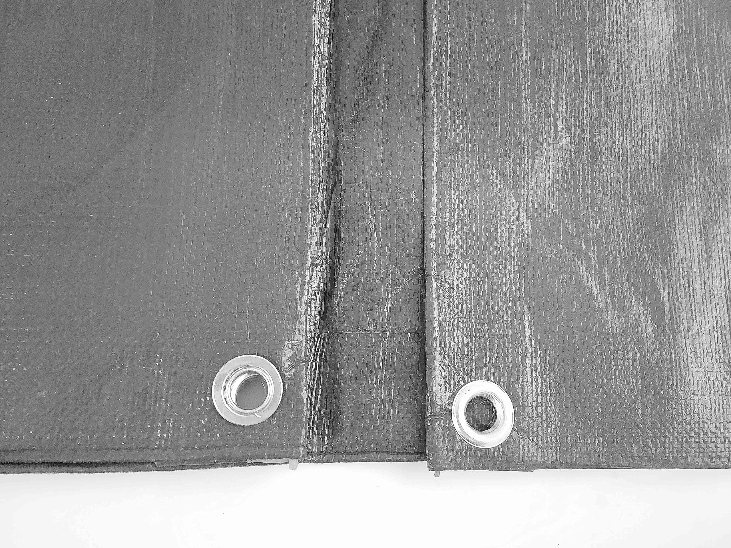 Heavy duty gray waterproof tarpaulin/ground sheet,uv resistant,reinforced hems and corners,eyelets every 1m, (2m x3m)
