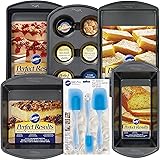 Wilton Perfect Results 8-Piece Bakeware Set, Non-Stick Spatulas and Pans - 16 x 14 in. cookie sheet, 6-cup muffin pan, 8 in. 