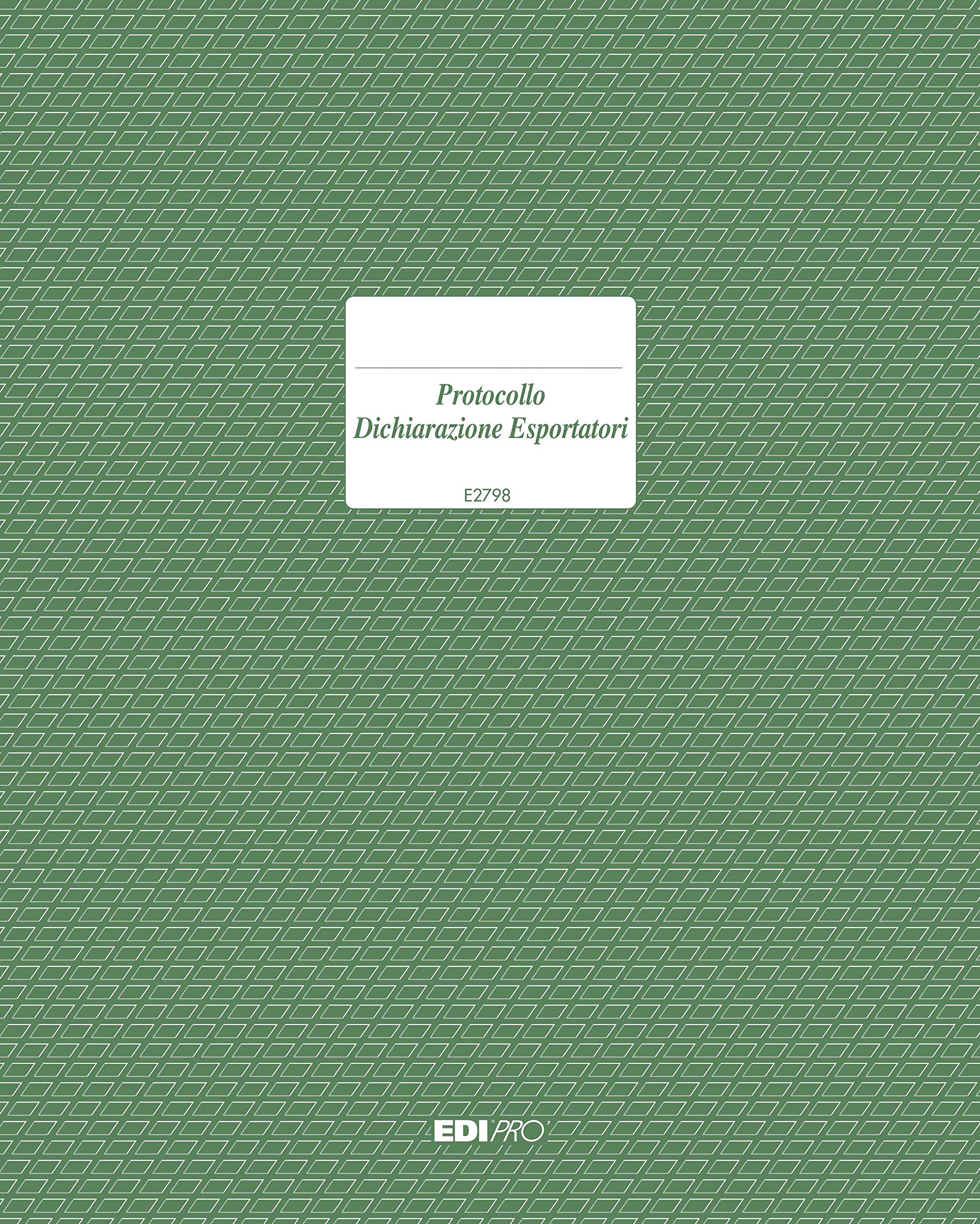 Edipro E2798 Register Protocol Exporters 96 Pages F.to 15 x 21