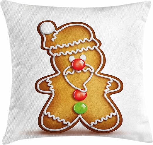 Amazon Com Ambesonne Gingerbread Man Throw Pillow Cushion Cover