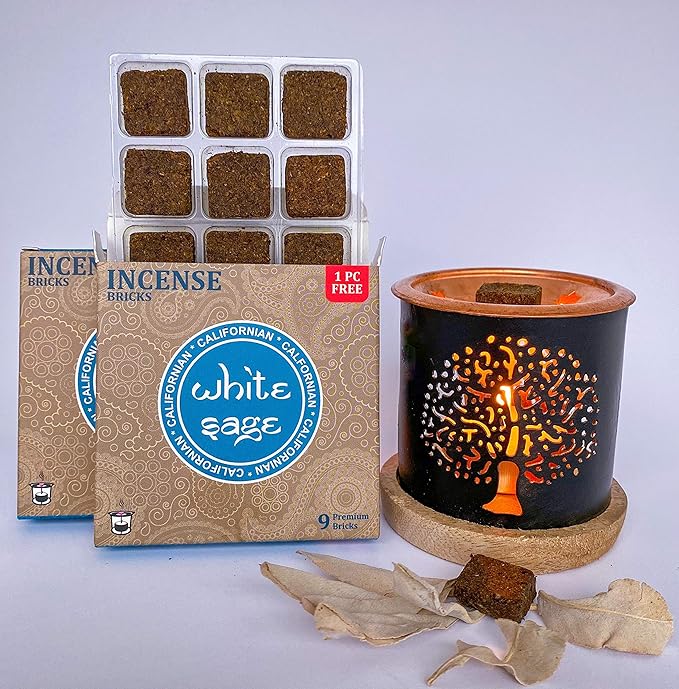 Aromafume California White Sage Incense Bricks (2 Trays x 9 Pieces Each