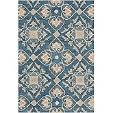 SAFAVIEH Wyndham Collection Accent Rug - 2' x 3', Blue & Grey, Handmade Modern Wool, Ideal for High Traffic Areas in Entryway