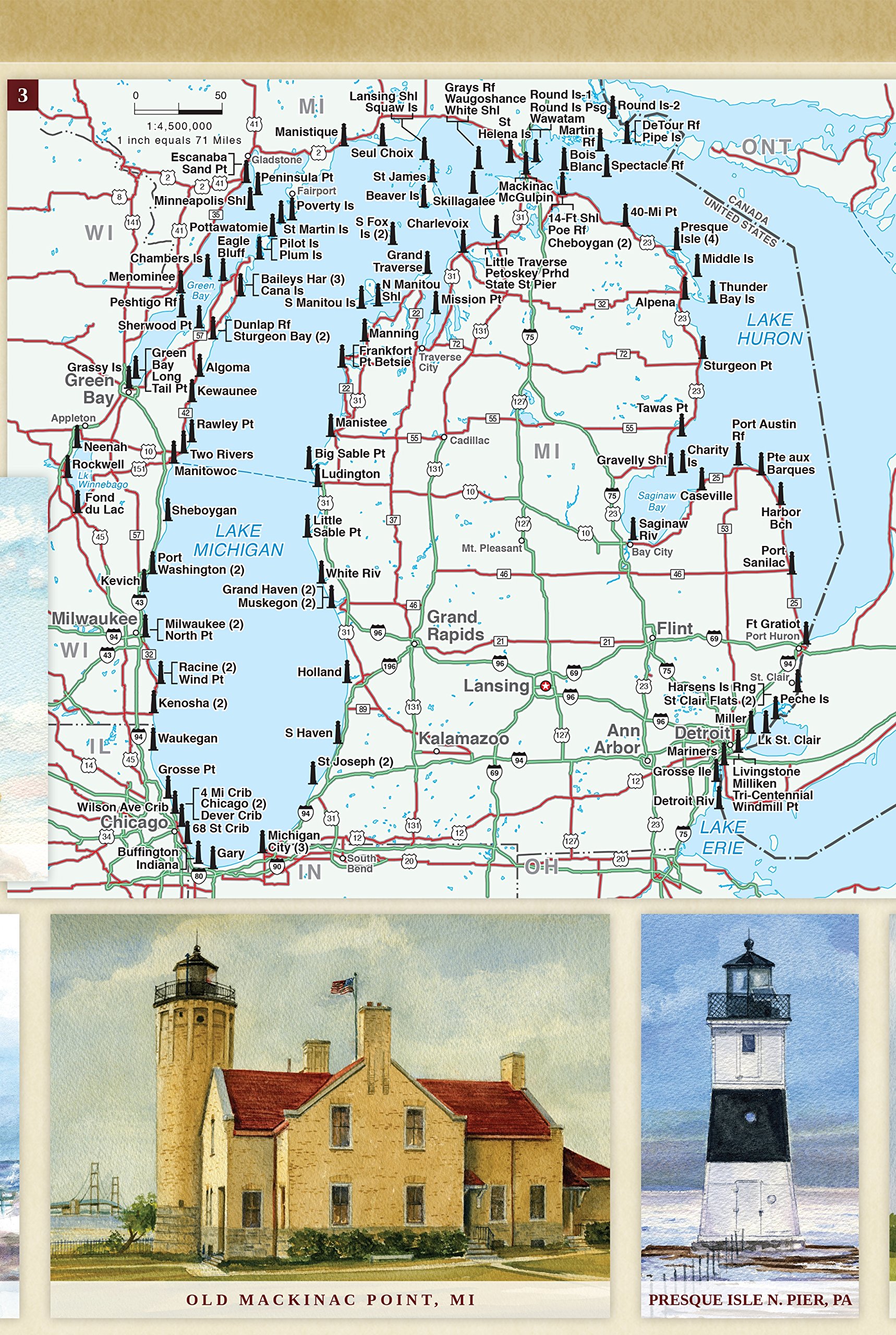 Printable Michigan Lighthouse Map Printable Word Searches