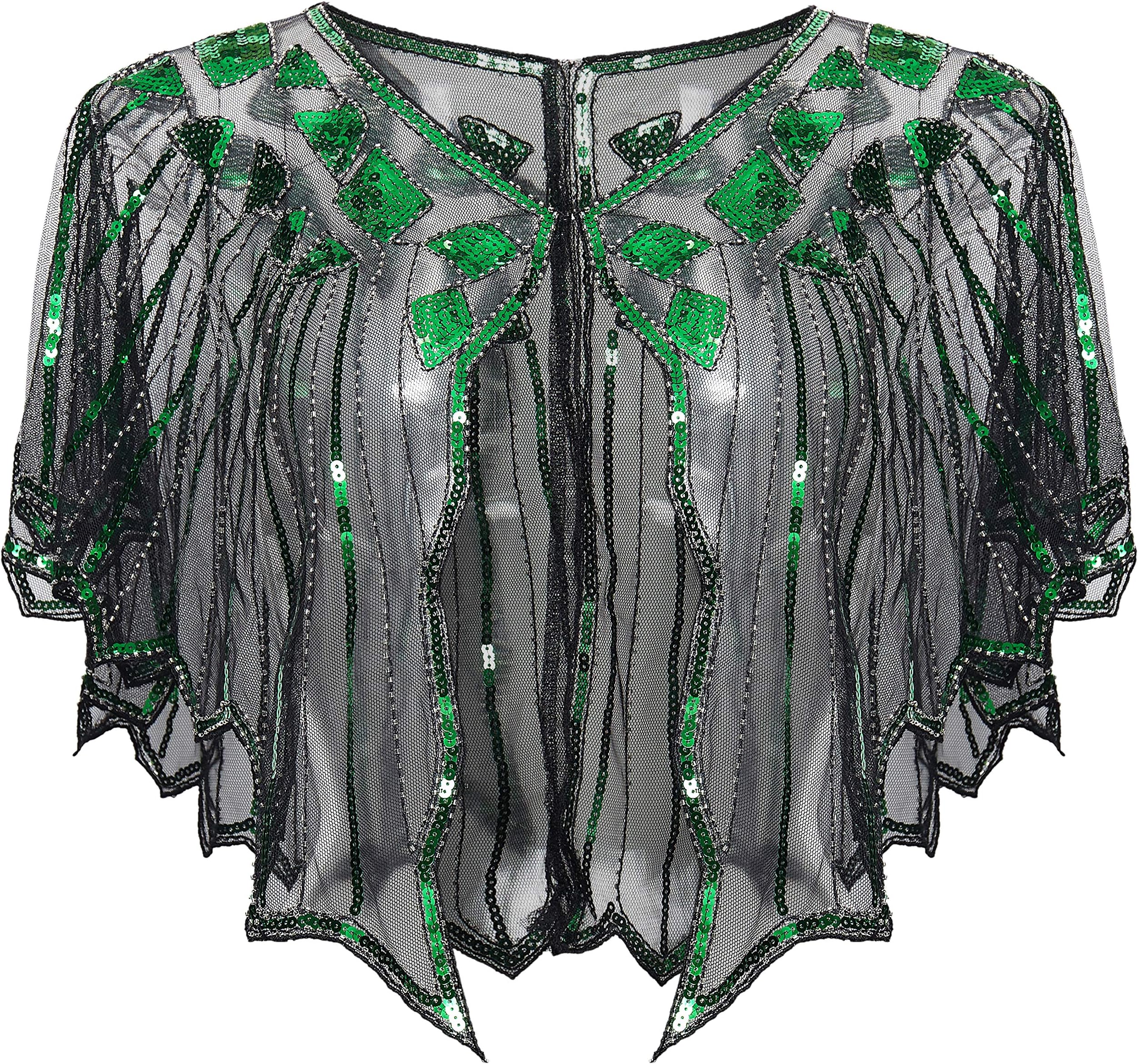 Sequin Beaded Art Deco Evening Cape Women's 1920s Shawl Wedding Party Shawl Scarf