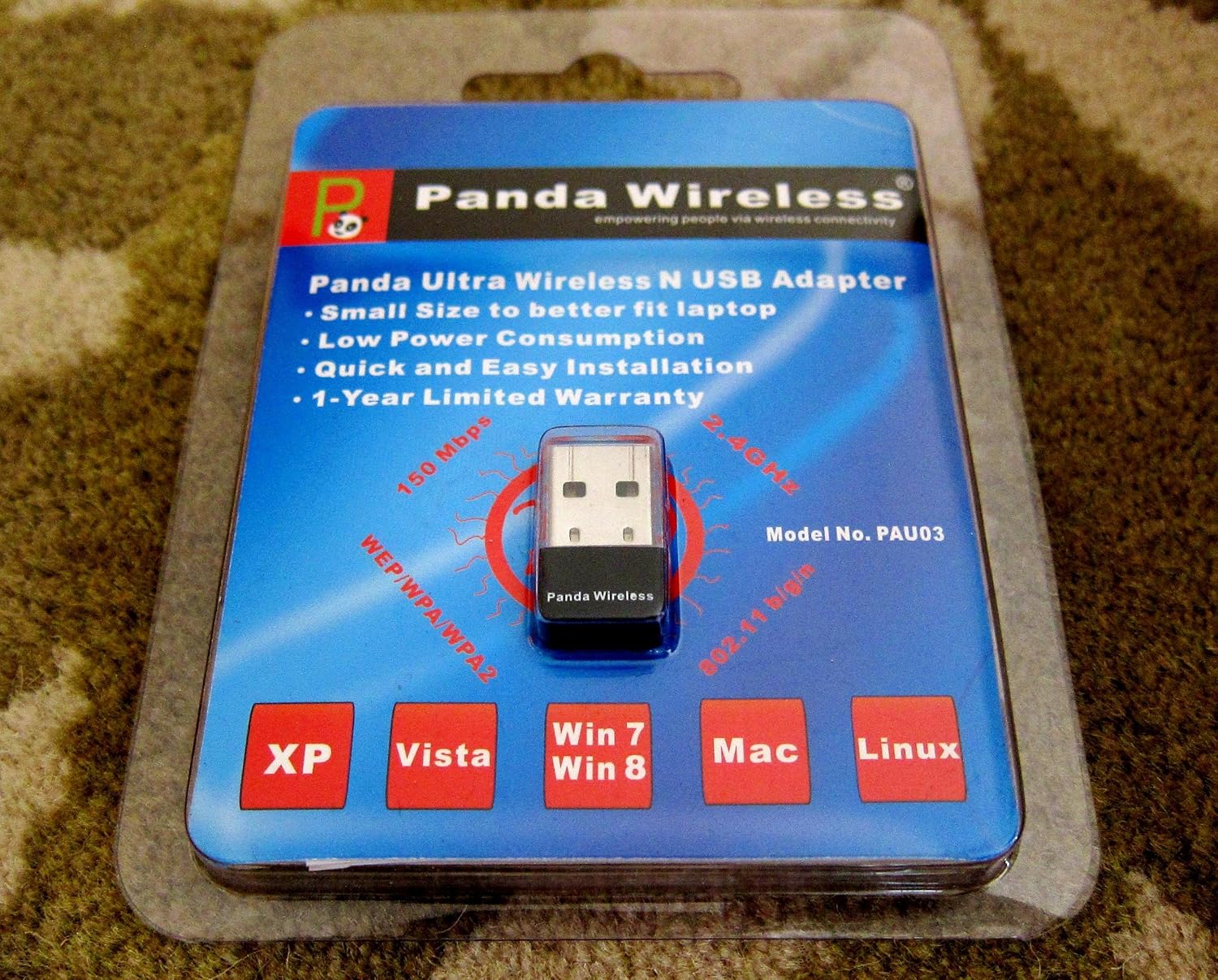 Panda Ultra 150Mbps Wireless N USB Adapter - Windows XP/Vista/7/8/8.1/10, Windows Ce 6.0, Mac 10.4-10.10, Mint, Ubuntu, Fedora, openSUSE, Lubuntu, BackTrack5 R3, Kali Linux, Raspberry Pi/Pi 2 - Image 5
