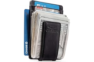 CLAASICO Money Clip Leather Wallet For Men Slim Front Pocket RFID Blocking with Super Strong Magnetic
