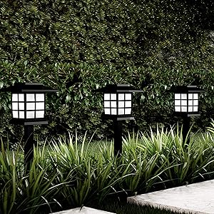 Pure Garden 50-LG1057 Pathway Coach Lights-15” Water Resistant Outdoor Stake Lighting for Garden, Landscape, Yd, Patio, Driveway Walkway-Set of 6