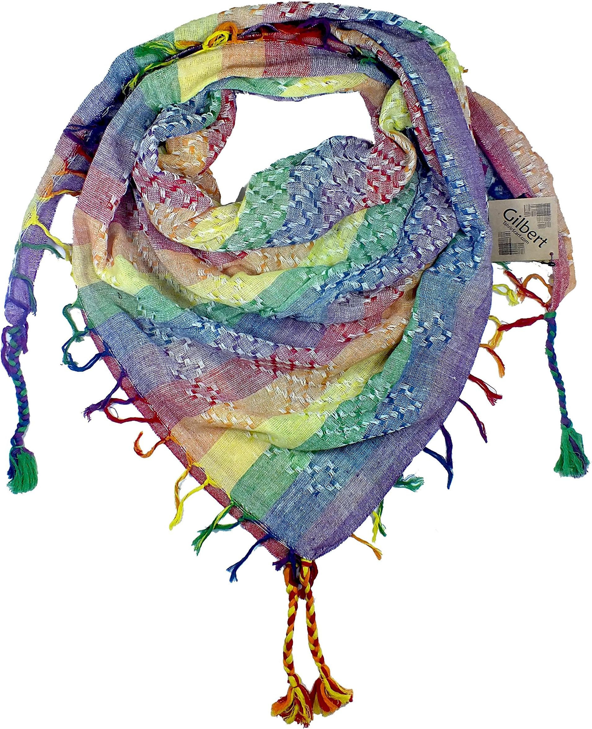 100% Cotton Shemagh Keffiyeh Scarf Wrap for Women and Men by Tahrir Scarf - 3 Sizes and many color options