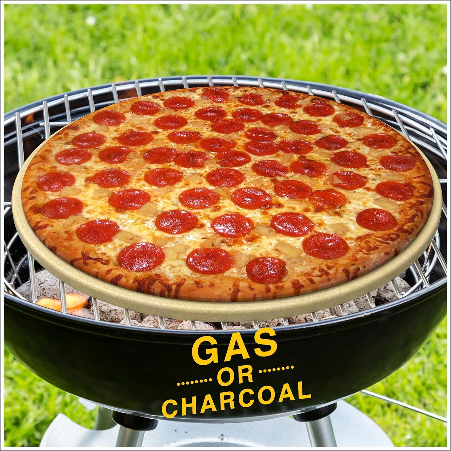 Pizza Stone for Best Crispy Crust Pizza, Only Stoneware with Thermarite (Engineered Tuff Cordierite). Durable, Certified Safe, for Ovens & Grills. 14 Round 5/8 Thick, Bonus Recipe Ebook & Free Scraper : Garden & Outdoor