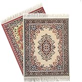 Set of 2 Dollhouse Area Rugs – Miniature Carpet Accessories for Doll Houses, 10 x 7 Inch Rectangular Floor Décor, Oriental Style