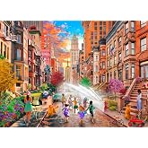 Ceaco - Hot Summer Days NYC - 1000 Piece Jigsaw Puzzle for Adults | Art by David Maclean, Made in USA, Finished Size 26.6 x 19 in, Includes Poster, Giftable, Frameable Art
