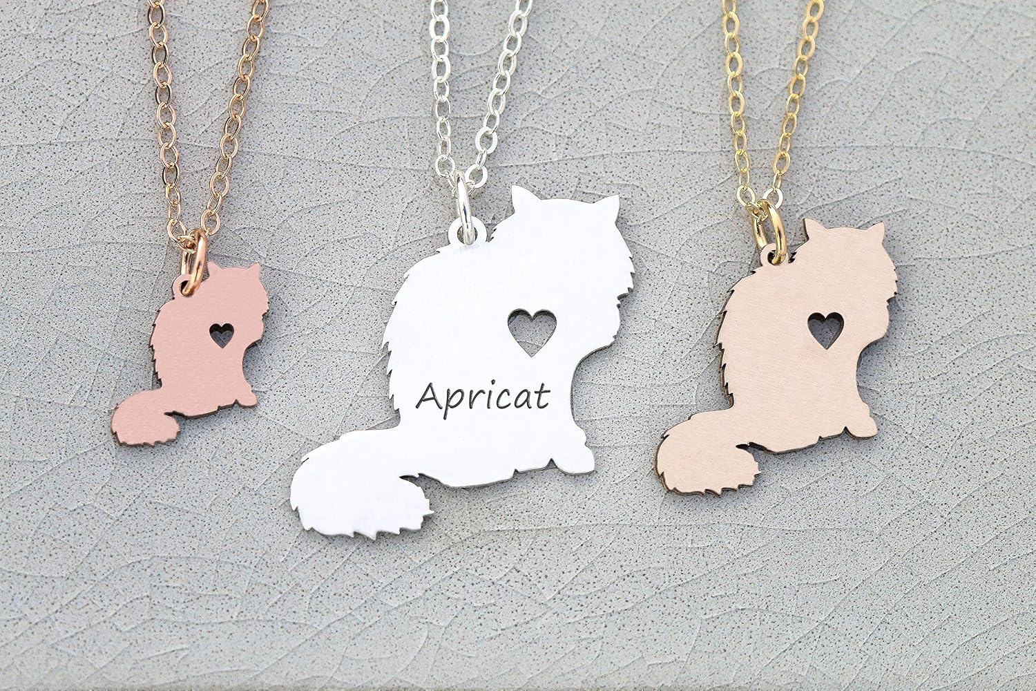 Amazon Com Long Hair Cat Necklace Ibd Fluffy Kitty