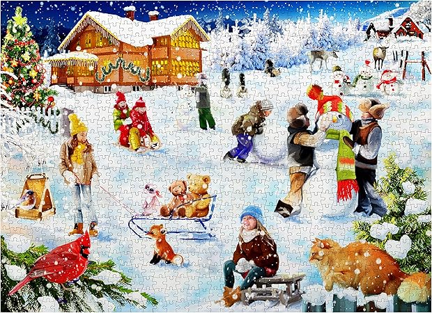 1000 Teile Puzzle Weihnachtsdorf - Festlicher Puzzlespaß