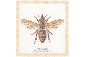 THEA GOUVERNEUR SINCE 1959 Thea Gouverneur - Counted Cross Stitch Kit - Honey Bee - Aida - 16 Count - for Adults - 3017A
