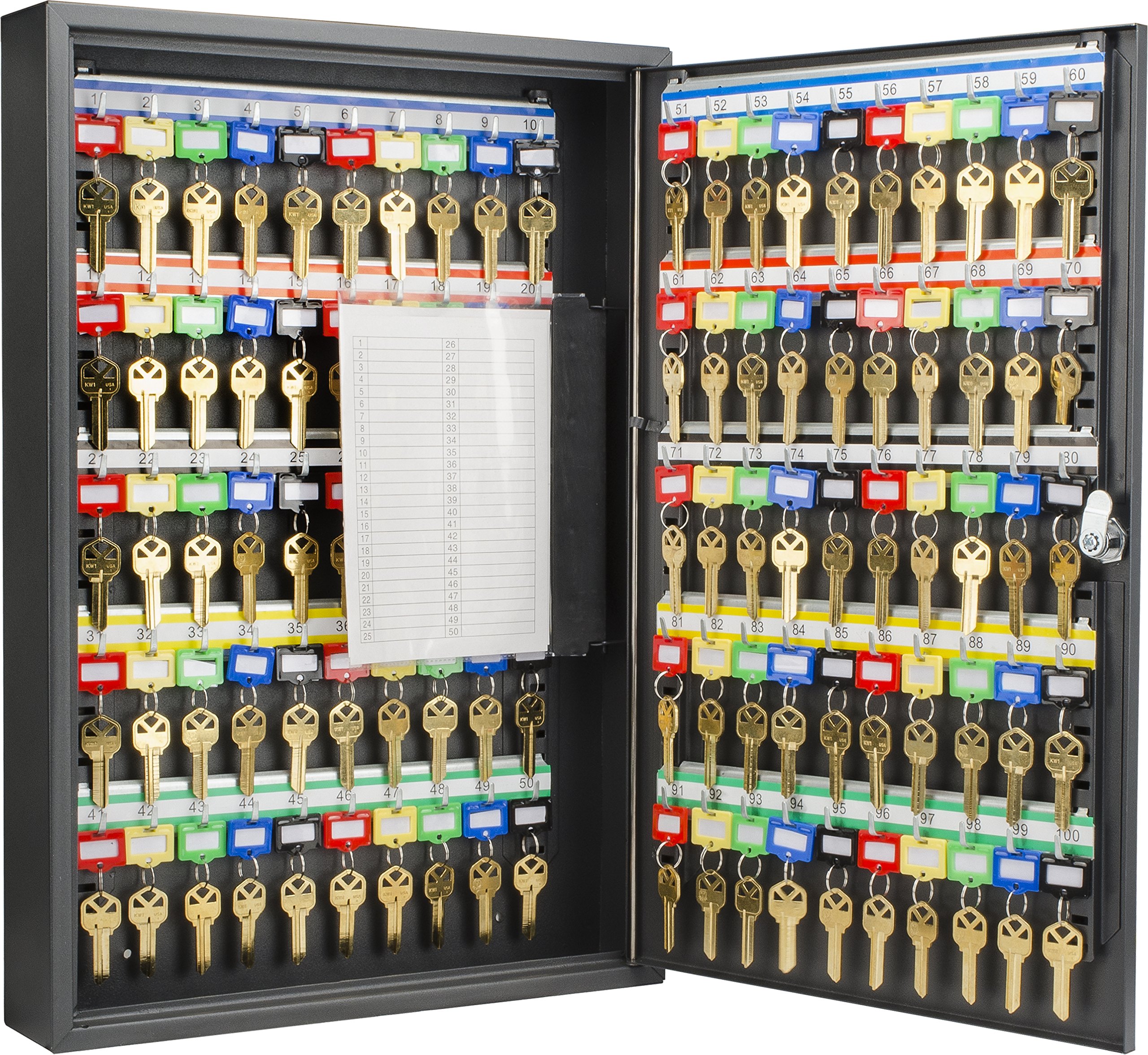 BARSKA CB12964 Key Lock 100 Position Adjustable Key Cabinet Lock Box Black