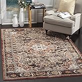 SAFAVIEH Bijar Collection Area Rug - 5'3" x 7'6", Brown & Rust, Traditional Oriental Distressed Design, Non-Shedding & Easy C