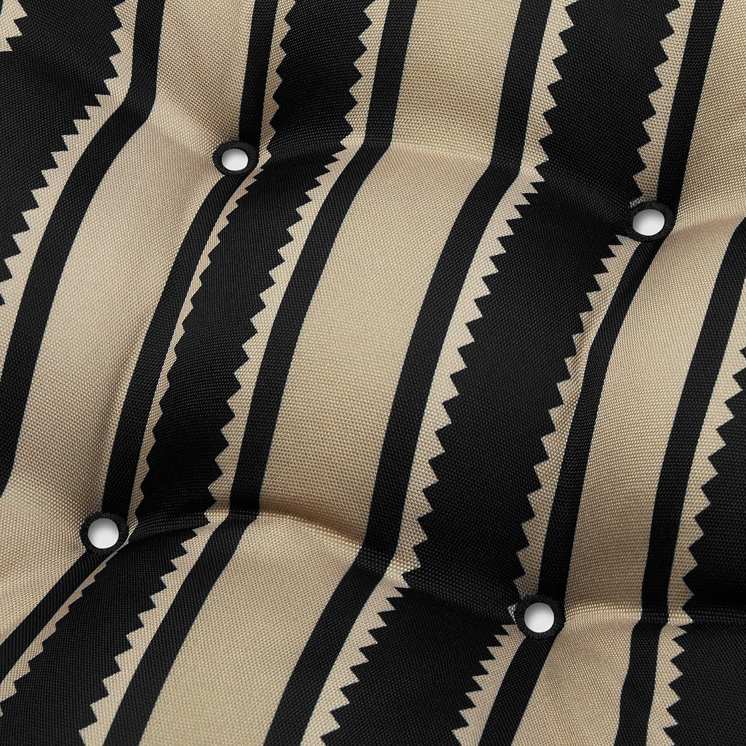 Classic Accessories Water-Resistant Square Patio Seat Cushions, 19 x 19 x 5 Inch, 2 Pack, Black Sedona Stripe : Garden & Outdoor
