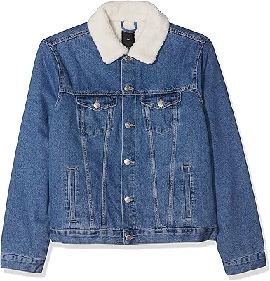 plus size borg denim jacket