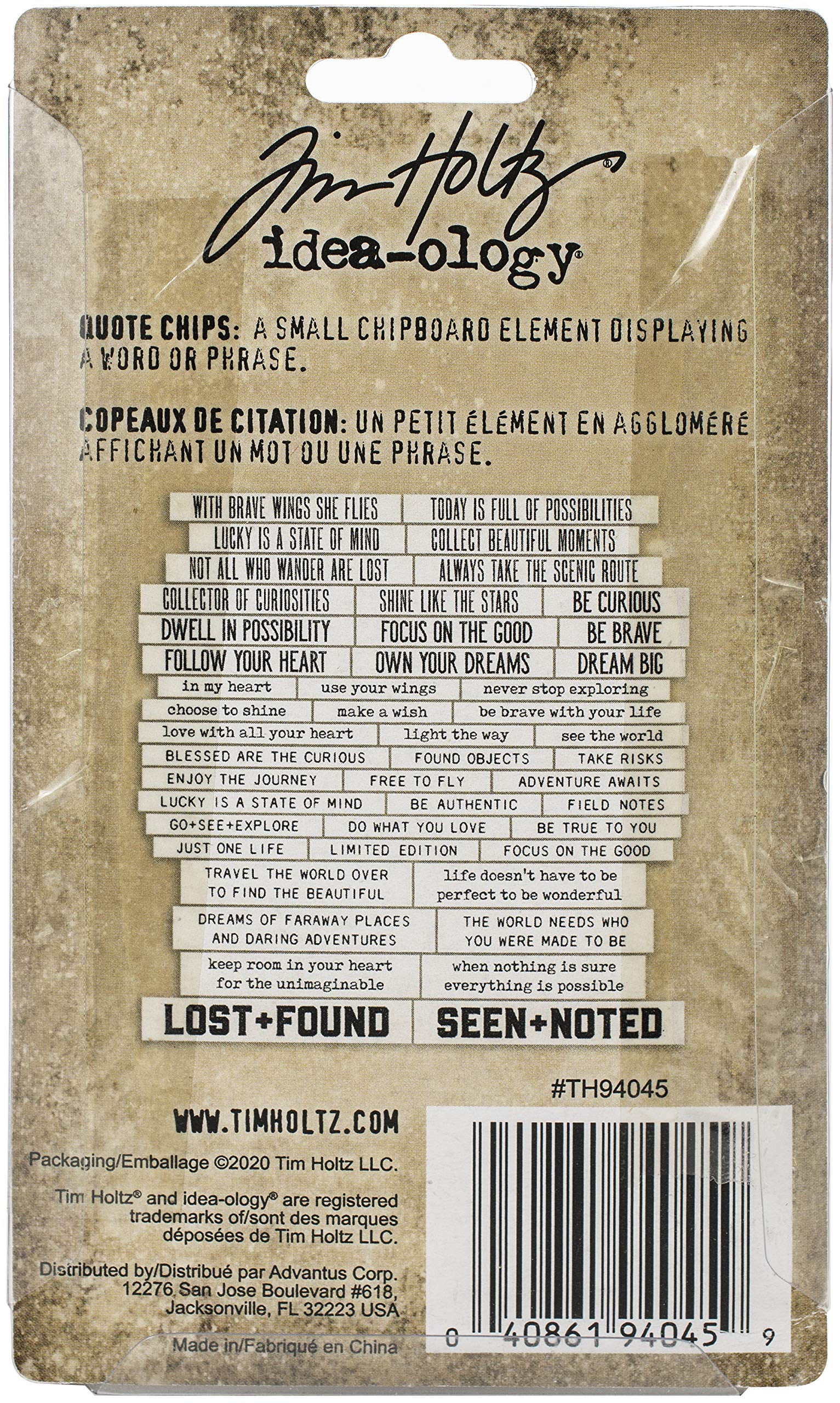 Tim Holtz Idea-ology QUOTE CHIPS IDEA-OLO THEORIES