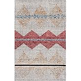 SAFAVIEH Abstract Collection Area Rug - 6' x 9', Ivory & Gold, Handmade Wool, Ideal for High Traffic Areas in Living Room, Be