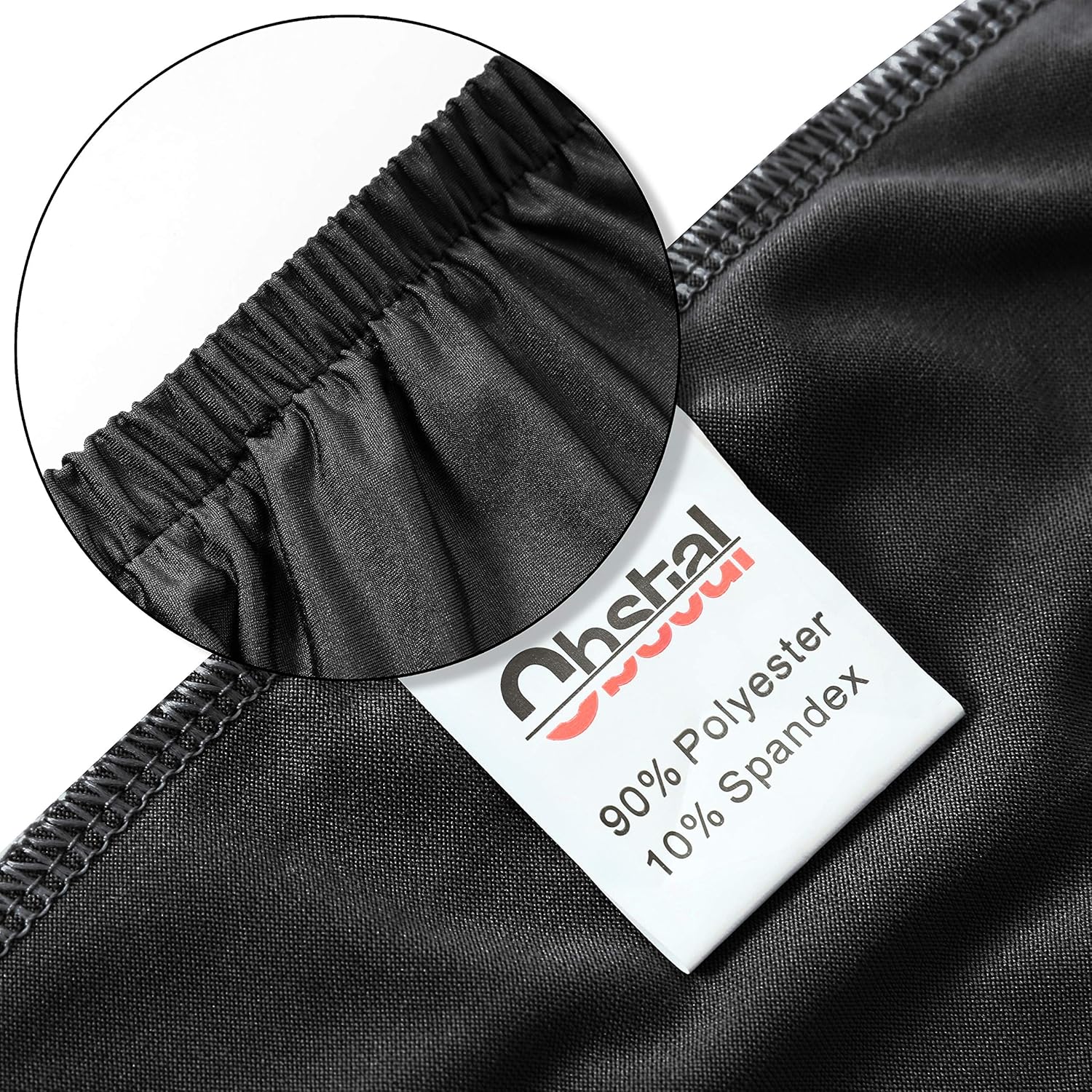 Obstal Black Stretch Spandex Dining Room Chair Covers – Set of 4 Universal Removable Washable Chair Seat Slipcovers Protector for Kitchen, Ceremony, Wedding, Banquet, Hotel and Party: Kitchen & Dining