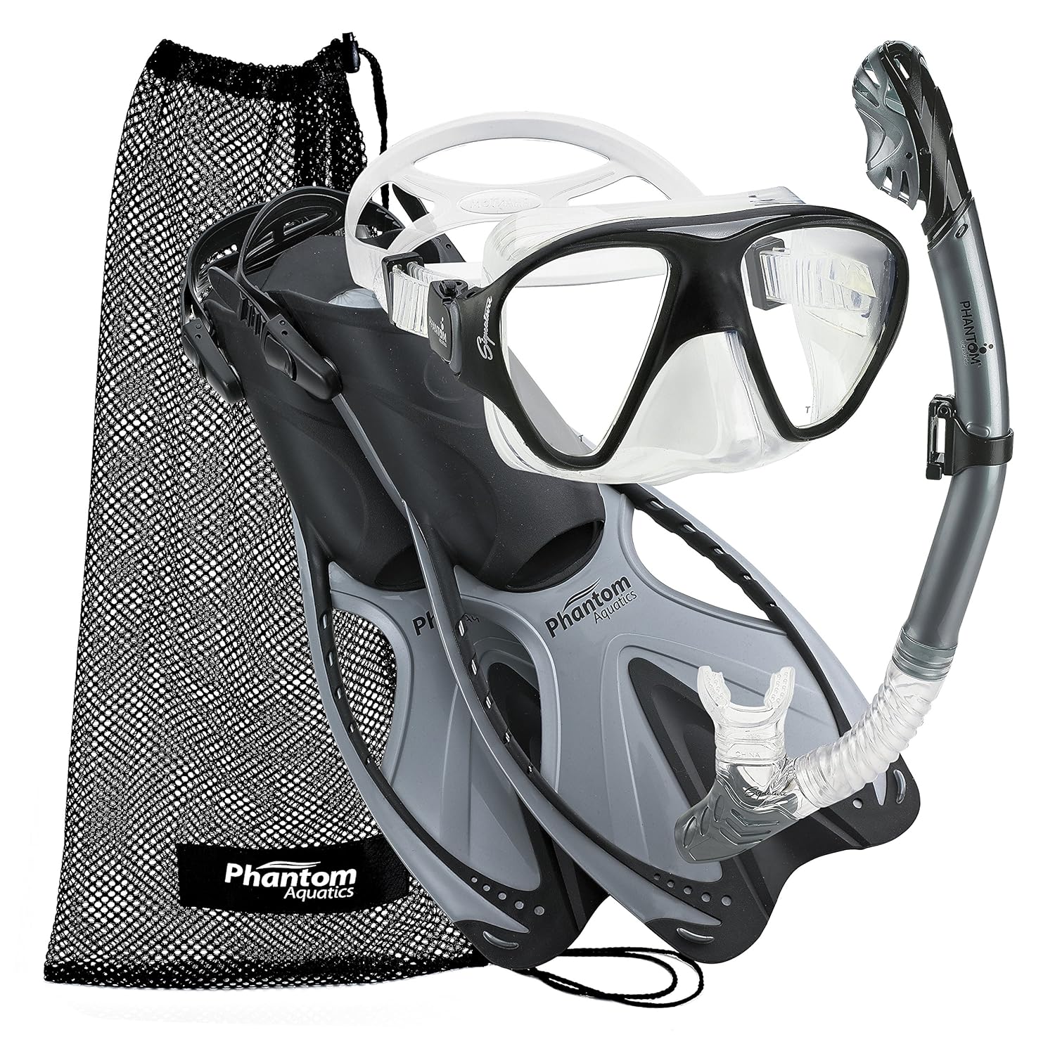 Phantom Aquatics Adult Speed Sport Mask Fin Snorkel Set Snorkeling