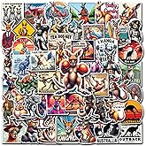 WESILY Pack 50 PCS Kangaroo Stickers Cartoon Animal Waterproof Vinyl Decals Decor Laptop Water Bottles Laptop Luggage Phone Case Bicycle Car Bumper Scrapbook Gift for Kid Teen Adult