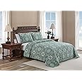 Tommy Bahama Quilt Set Coastal Reversible Cotton Bedding with Matching Shams, All Season Home Decor, King, Turtle Cove Green