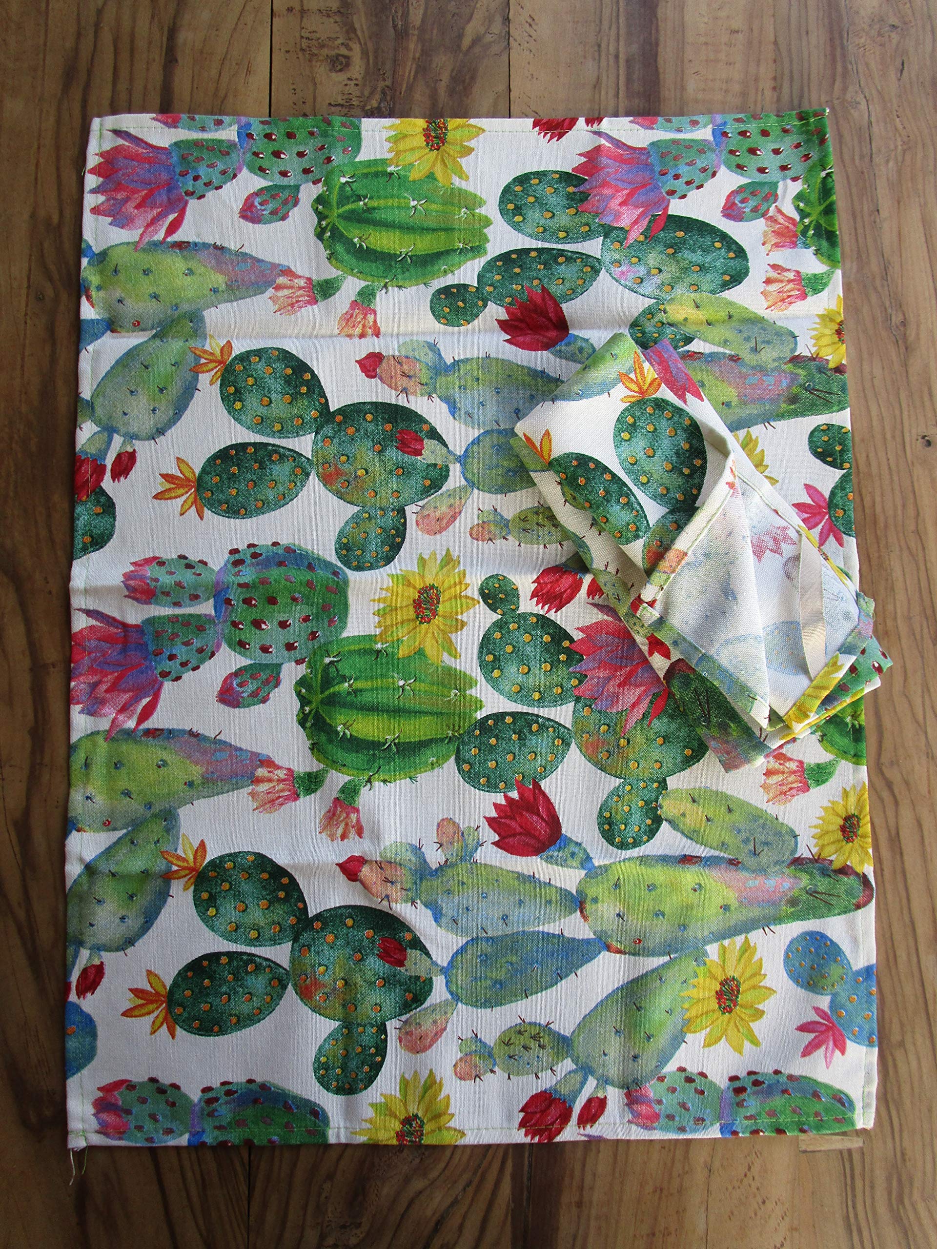 Pago Poco I pay little News !!!!!!! Tea Towels Dishcloths Set of 3 Cactus Pattern 100% Cotton. Made in Italy!!!!!