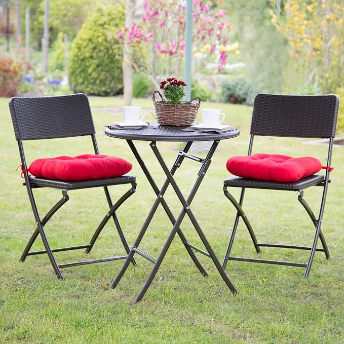 Relaxdays Set Muebles de jardín Bastian, Plegable, 3 Partes ...