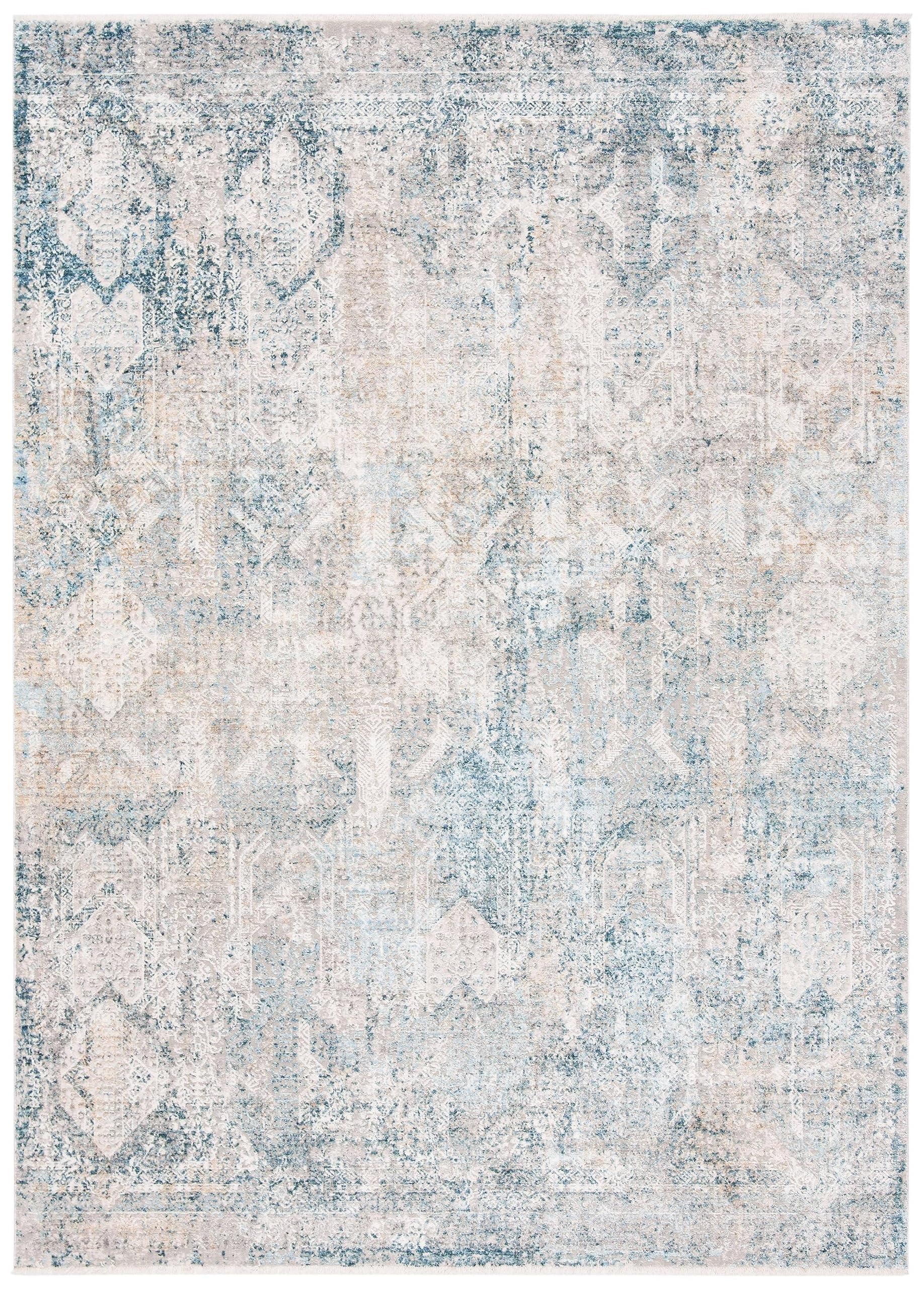 Safavieh Dream Collection Contemporary Area Rugs for Living Room Dining Room Bedroom Short Pile Grey and Blue 3ft x 5ft