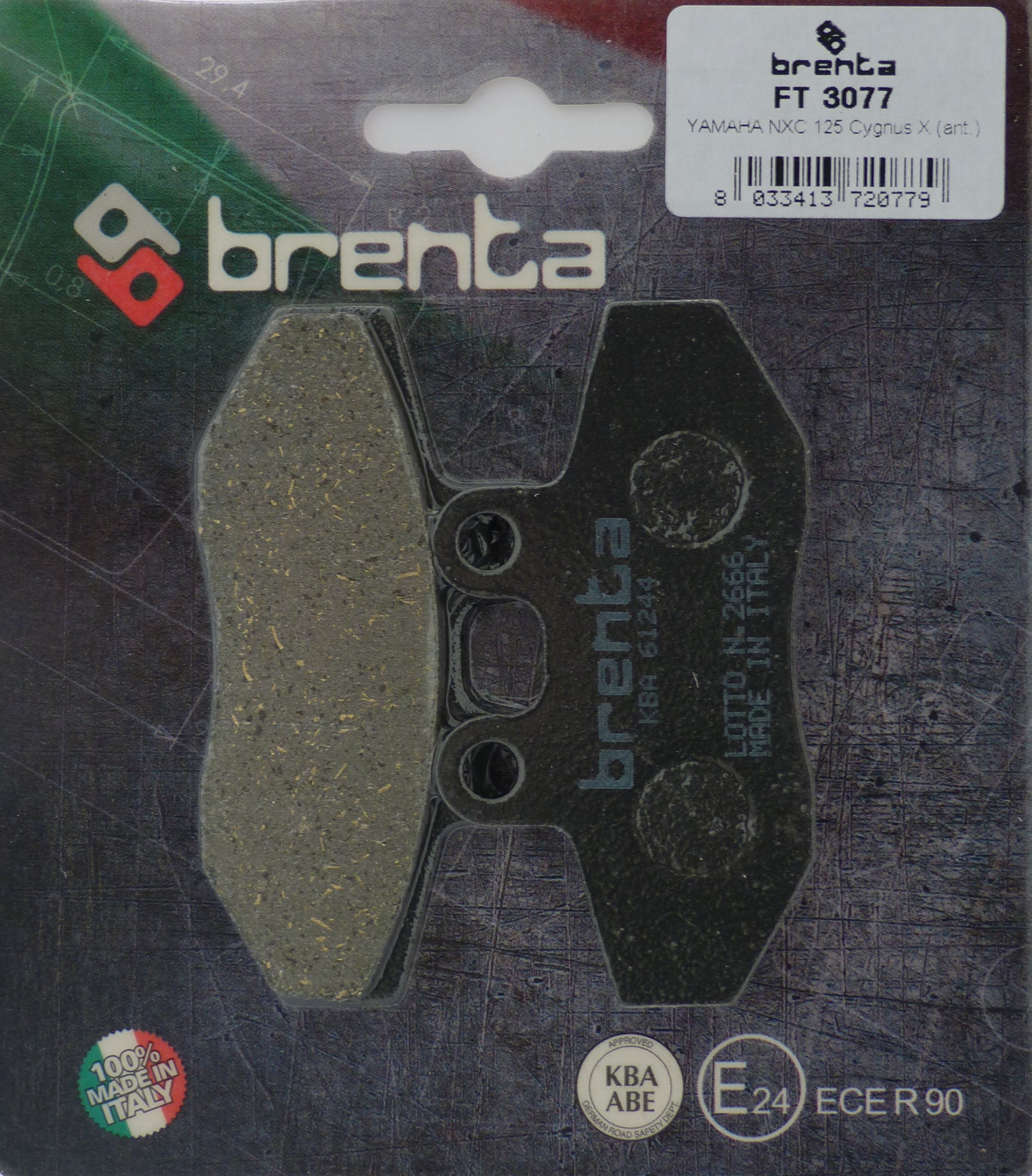 Brenta Motorcycle Brake Pads Organic for Yamaha NXC 125 Cygnus X