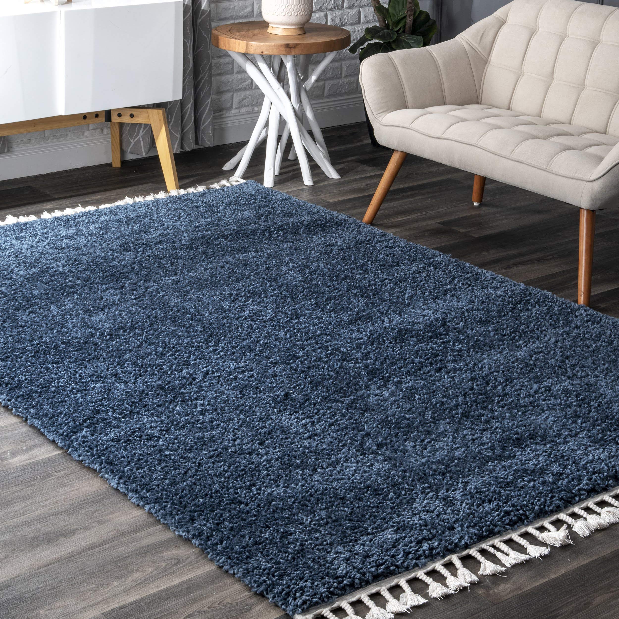 nuLOOM Neva Plush Shag Accent Rug, 2' x 3', Blue