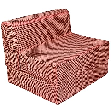 Uberlyfe Sofa/Bed Poly Cotton Fabric Washable Cover - 1 Seater 3 X 6 Feet (Check Red,Scb-001725-Chk-Rd)