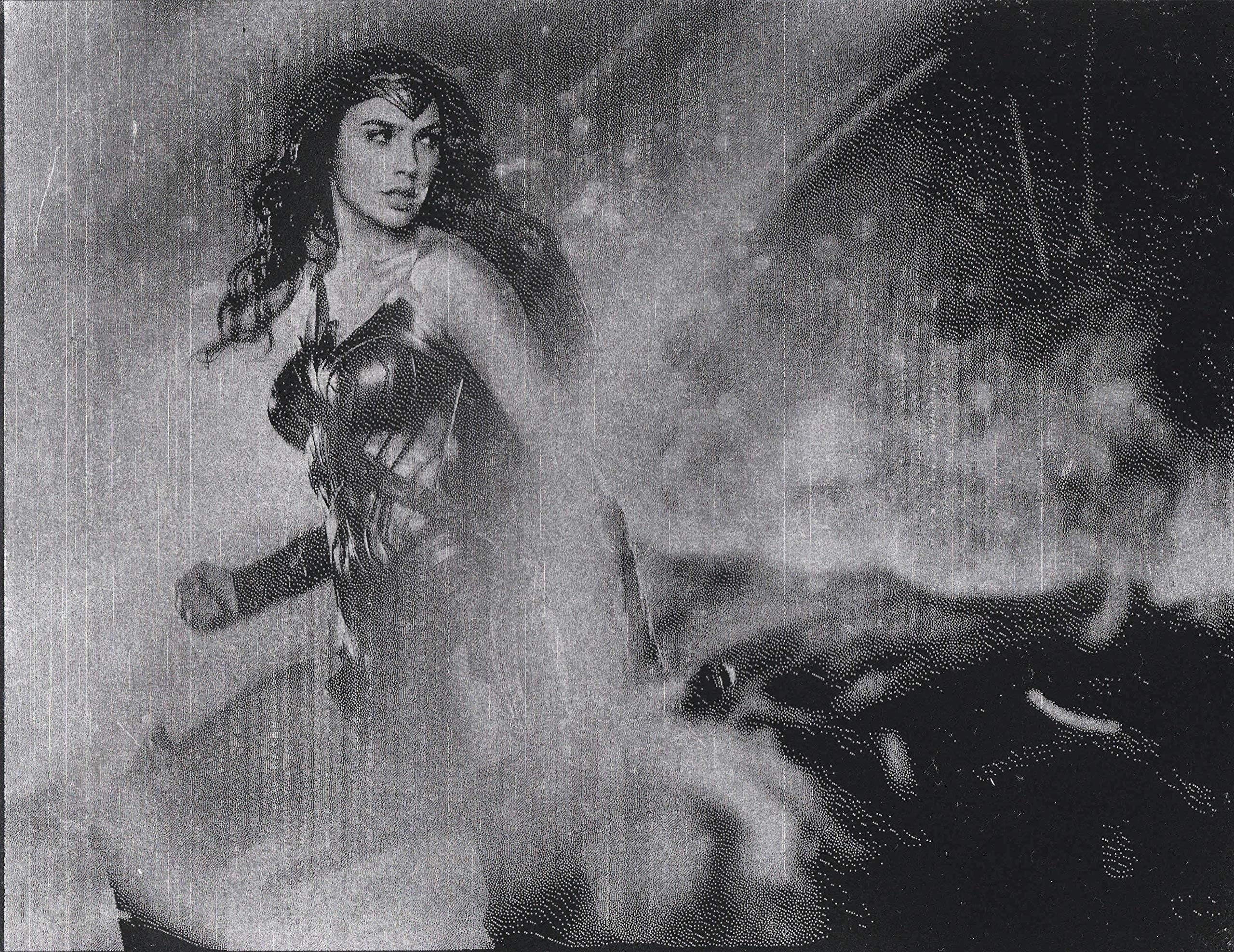 Wonder Woman Laser Etched Spray Paint Art Justice League Painting on Metal