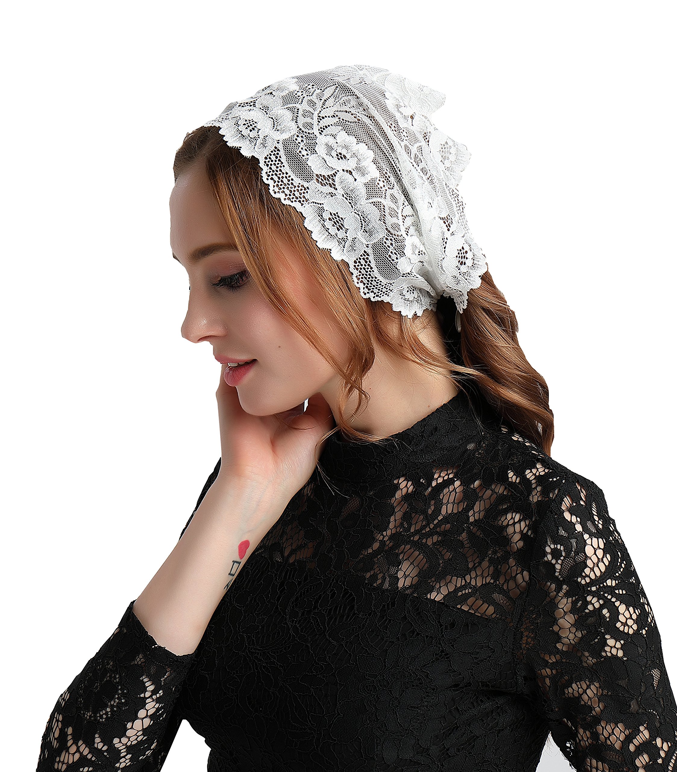 Navy Head Cover Soft Lace Pentas Headband Headwrap V13