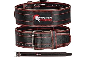 Dark Iron Fitness Weight Lifting Belt for Powerlifting Deadlift Training, Premium Leather for Core Support Gym Strength Workout