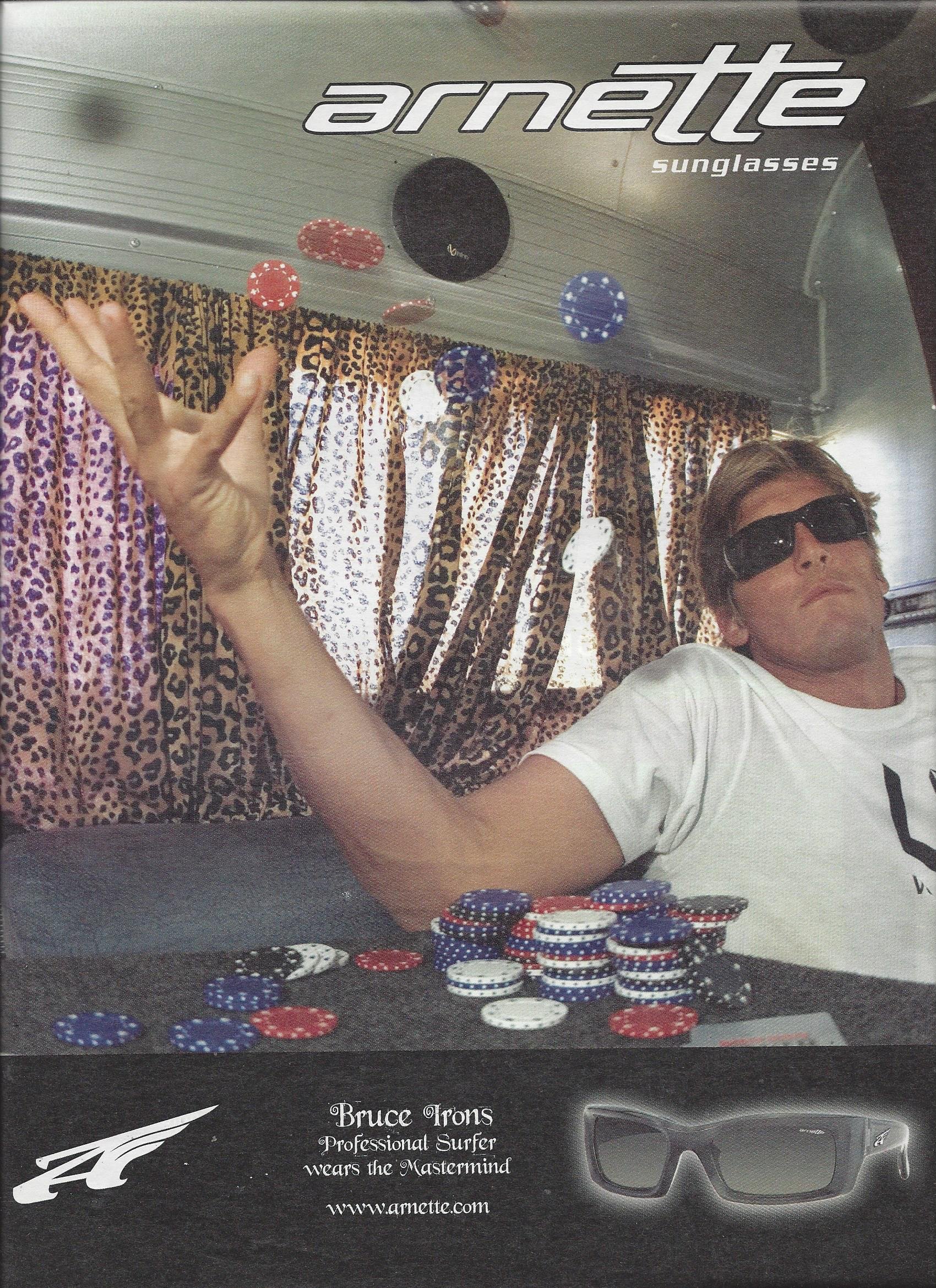 PRINT AD With Surfer Bruce Irons For Arnette Sunglasses on