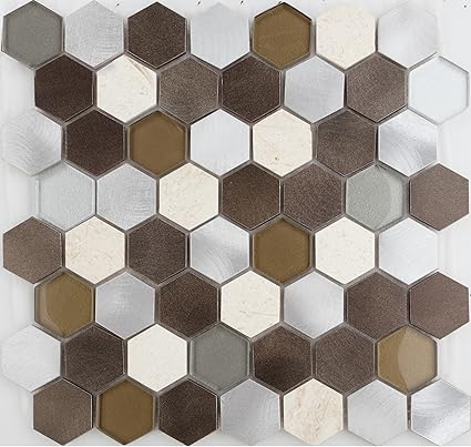 Amazon Com Aluminum Mosaic Tiles Stone Matel Glass Tiles