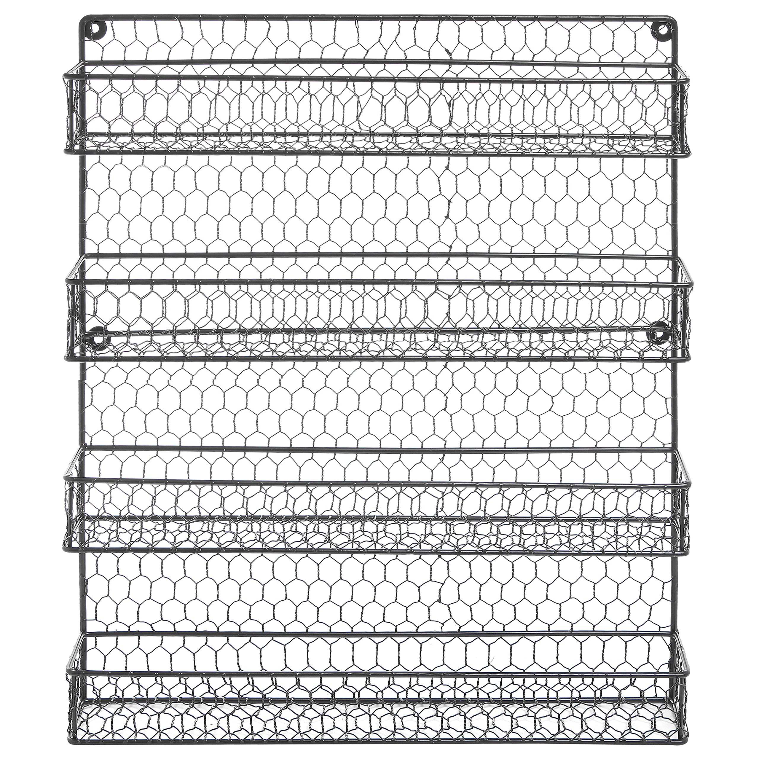 4 Tier Black Country Rustic Chicken Wire Pantry Cabinet Or Wall