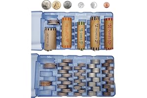 Byteen8 Coin Counter Coin Sorter｜2Packs Mini Coin Counter Tray Coin Sorter Tray with Cover｜Coin Bank Teller Easy to Use Change Counter｜Change Holder for Car｜Coin Holder for All Coins｜Great Gift