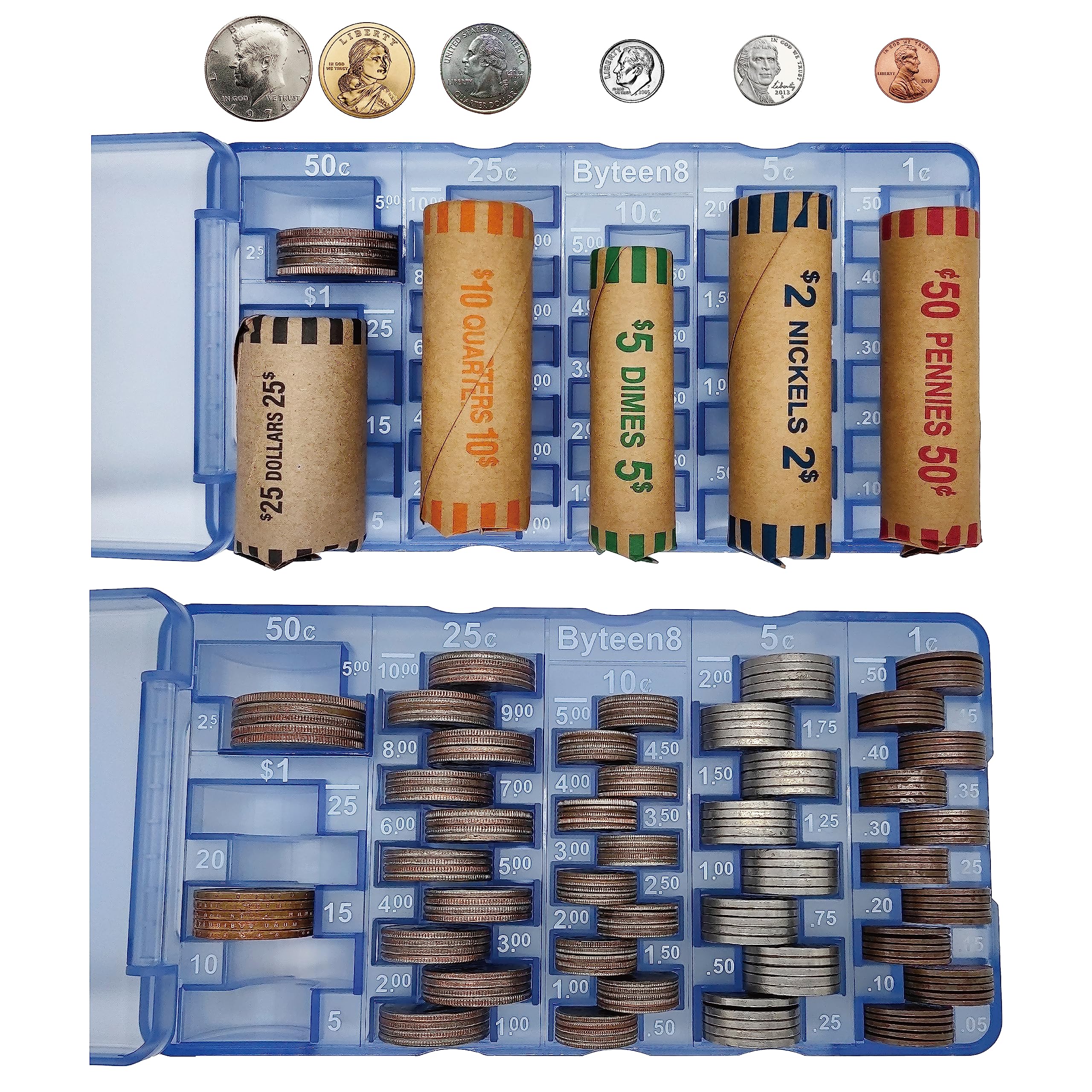 Byteen8 Coin Counter Coin Sorter｜2Packs Mini Coin
