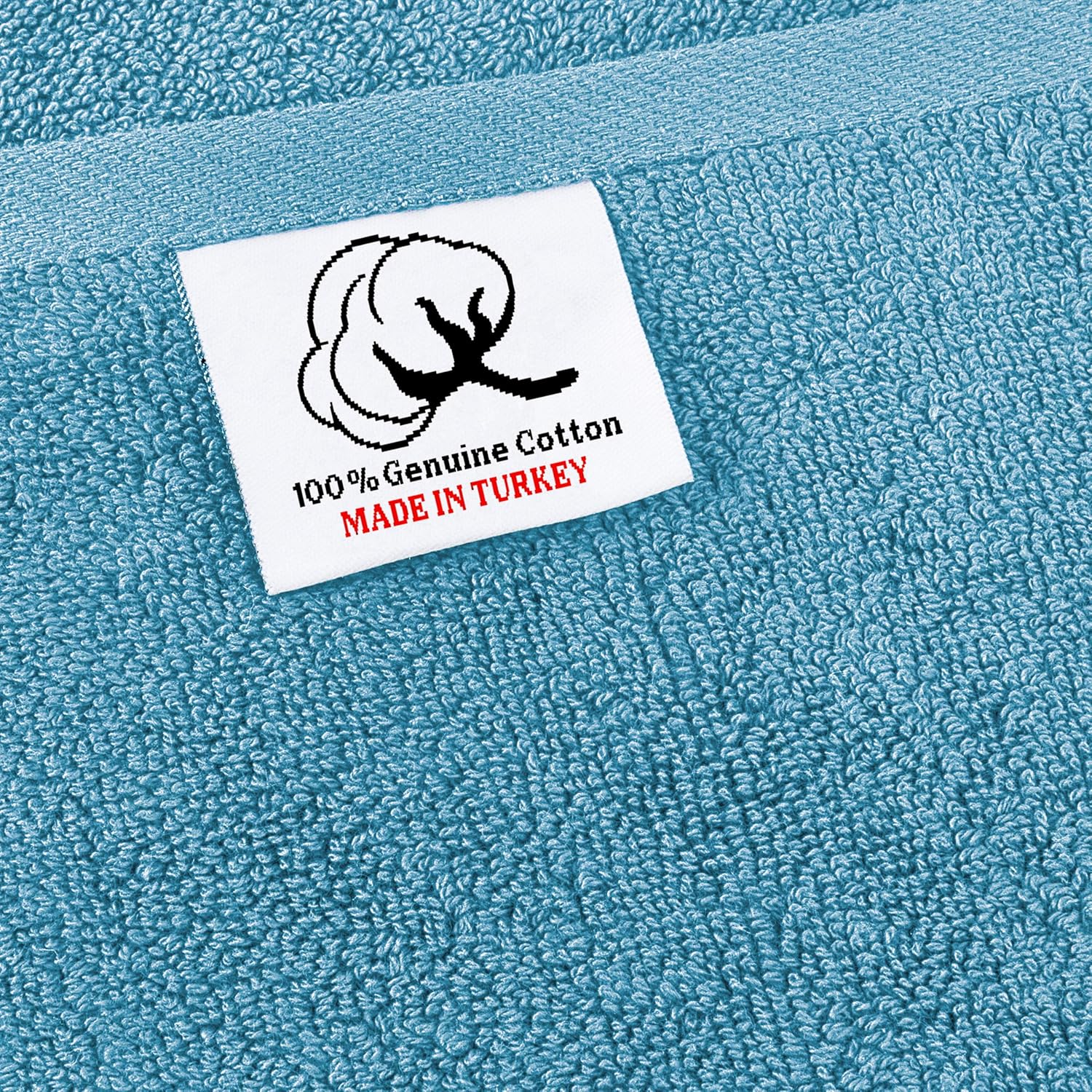 Hotel & Spa Quality, Absorbent & Soft Decorative Kitchen & Bathroom Sets, 100% Turkish Genuine Cotton 6 Piece Towel Set, Includes 2 Bath Towels, 2 Hand Towels, 2 Washcloths - Sky Blue: Kitchen & Dining