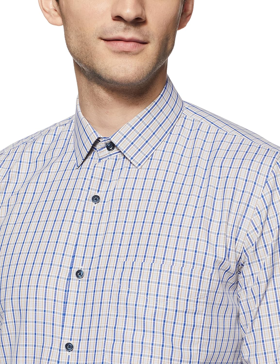 peter england men's solid slim fit formal shirt